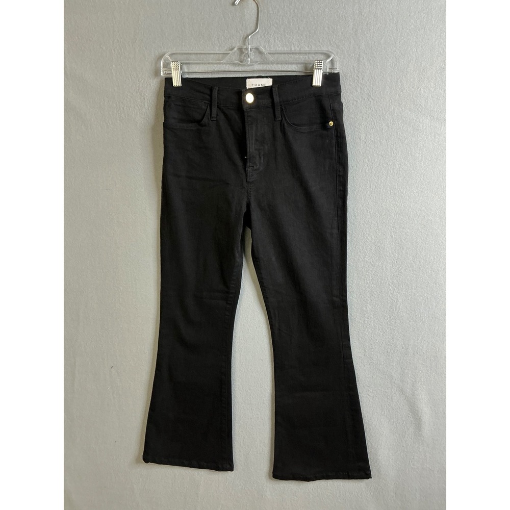 FRAME Jeans Women's‎ 28 Le High Flare Black Denim Jeans High Rise